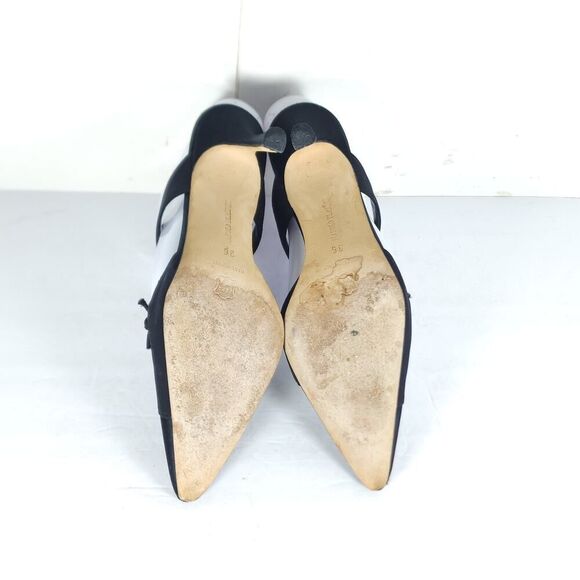 Manolo Blahnik Women's EU36 US6 Black Satin Pointed Toe Stiletto Mules Pumps - Picture 12 of 16
